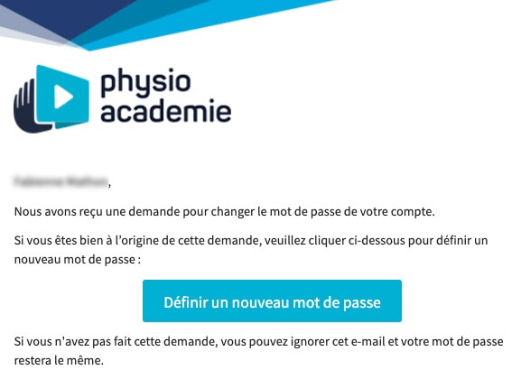 Email réinitialisation mot de passe